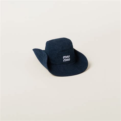 Buy Miu Miu Denim Hat 'Blue/White' .